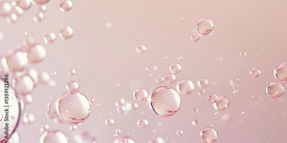 Delicate Pink Bubbles in Liquid Delicate Pink Bubbles in Liquid