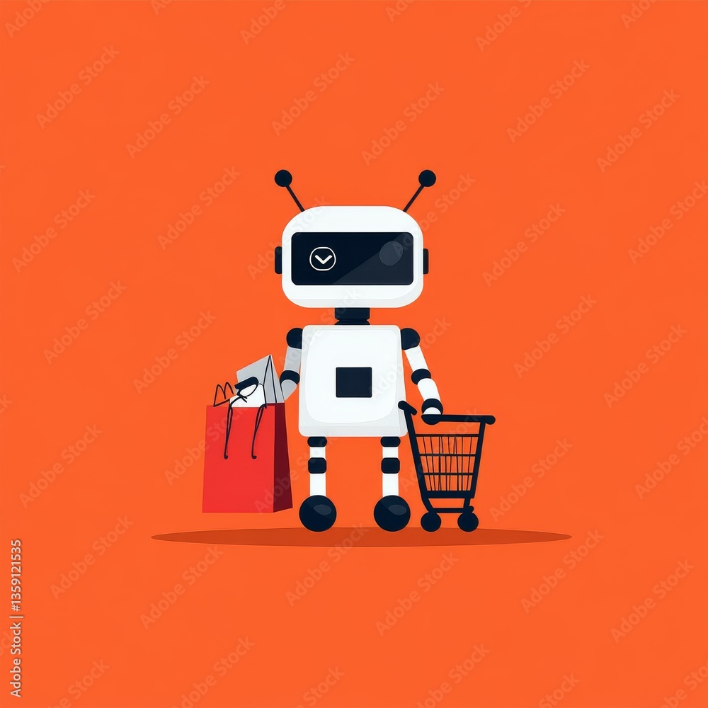 Fototapeta premium AI-powered chatbot offering strategic upsells to increase shopping cart total value