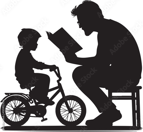 Father and Son Reading Vector Bundle
