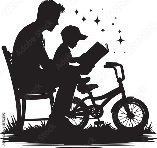 Father and Son Reading Vector Bundle