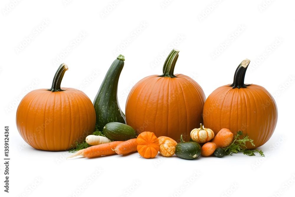 Fototapeta premium Autumn Harvest Pumpkins Gourds Vegetables Still Life Photography