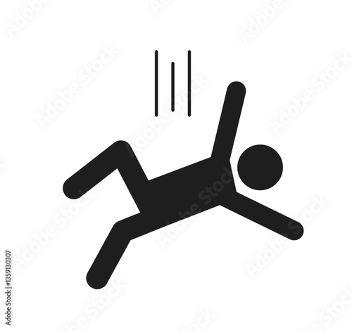 落ちる人物のピクトグラムイラスト