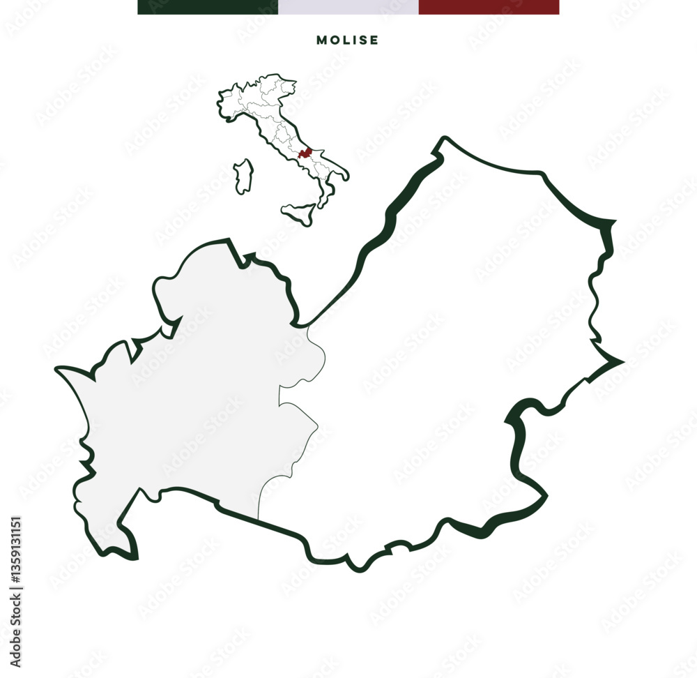 Obraz premium Regione Molise in Italia - mappa vettoriale 