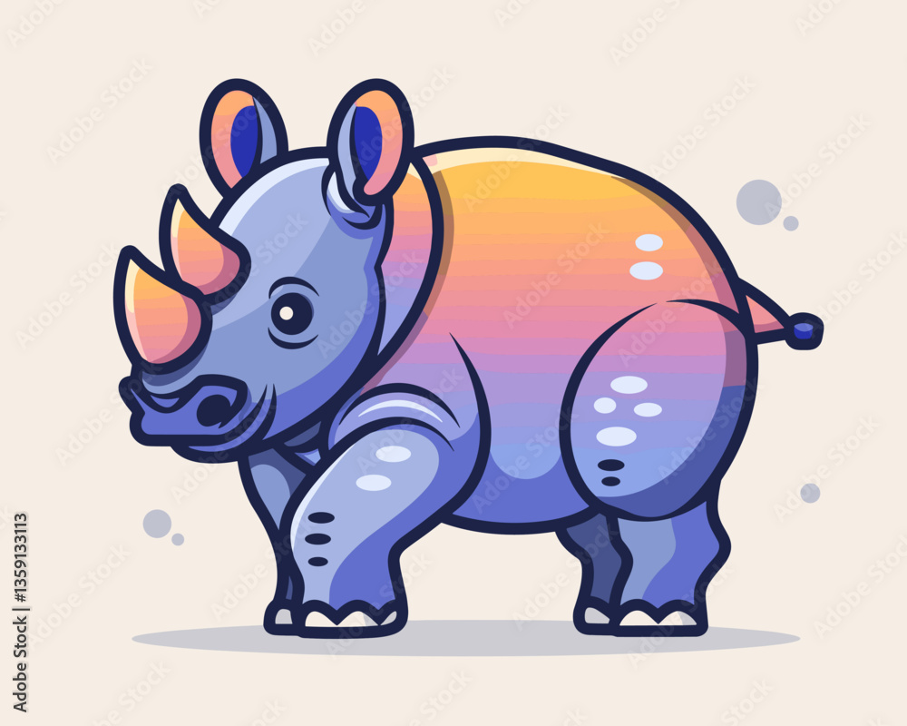 Fototapeta premium rhino vector illustration