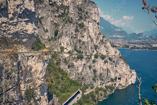 Breathtaking Clifftop Views along the Ponale Road Lake Garda, Italy photo