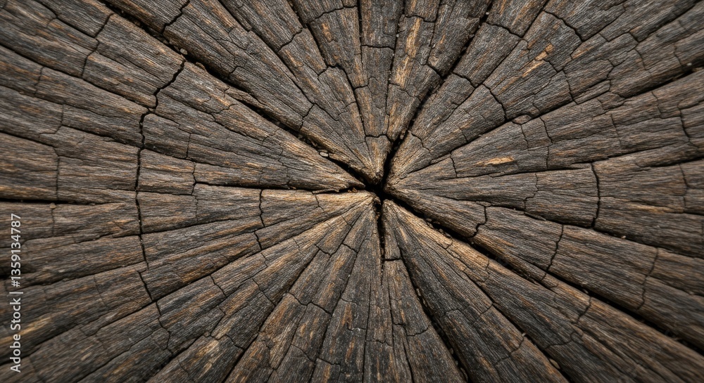 Fototapeta premium Detailed close up of the cross section of a tree trunk