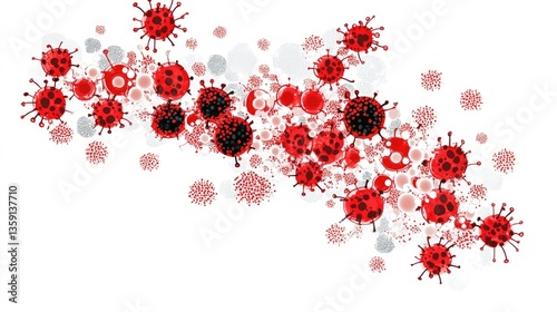 Ace2. Illustration of Coronavirus SARS-CoV-2 with Receptor Ace2 in Molecular Biology photo
