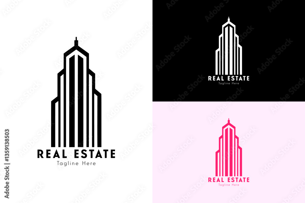 skyscraper triangle design tower hotel, vector, logo for skyline, building, builders, construction companies, hotel booking, tourism, house, home, rental property, real estate, and more