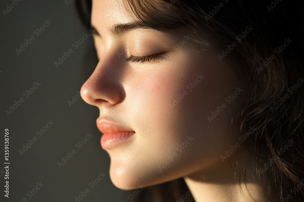 Woman with closed eyes in sunlight Woman with closed eyes in sunlight
