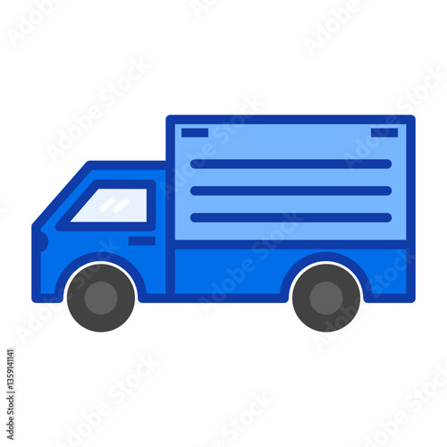 Blue transport car with black tire