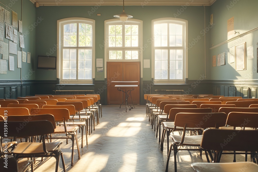 Obraz premium Classroom is empty. The high school notion of 