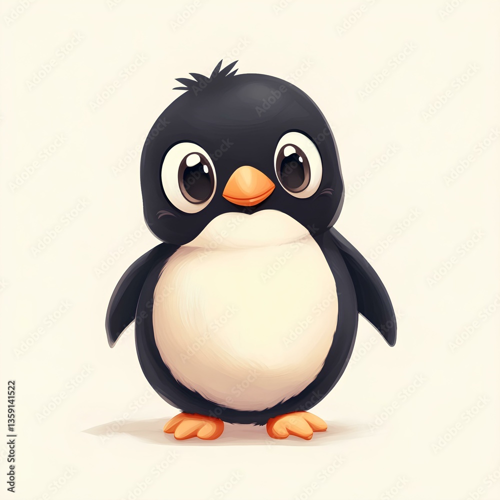 Cute baby Tiny penguin character, cartoon, webtoon, illustration.