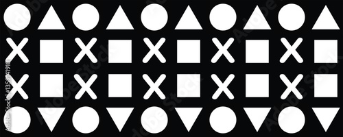 The vector background features a combination of triangles, circles, and squares, creating a dynamic, geometric, and visually engaging design for modern artistic projects. 
