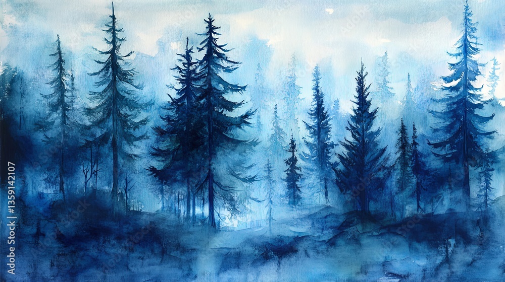 Fototapeta premium Scenic Coniferous Forest Landscape