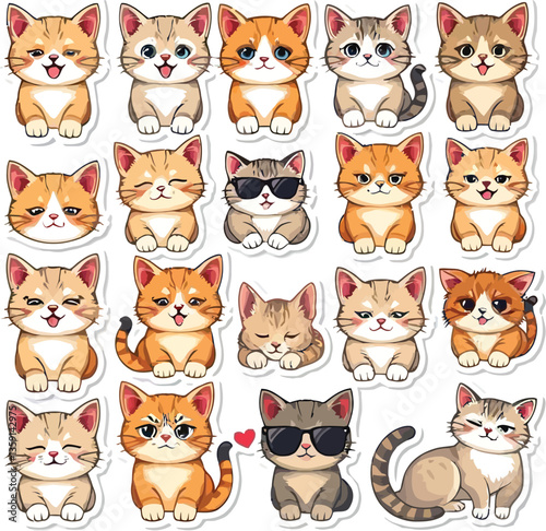 Cute Semi-Realistic Cat Sticker Pack