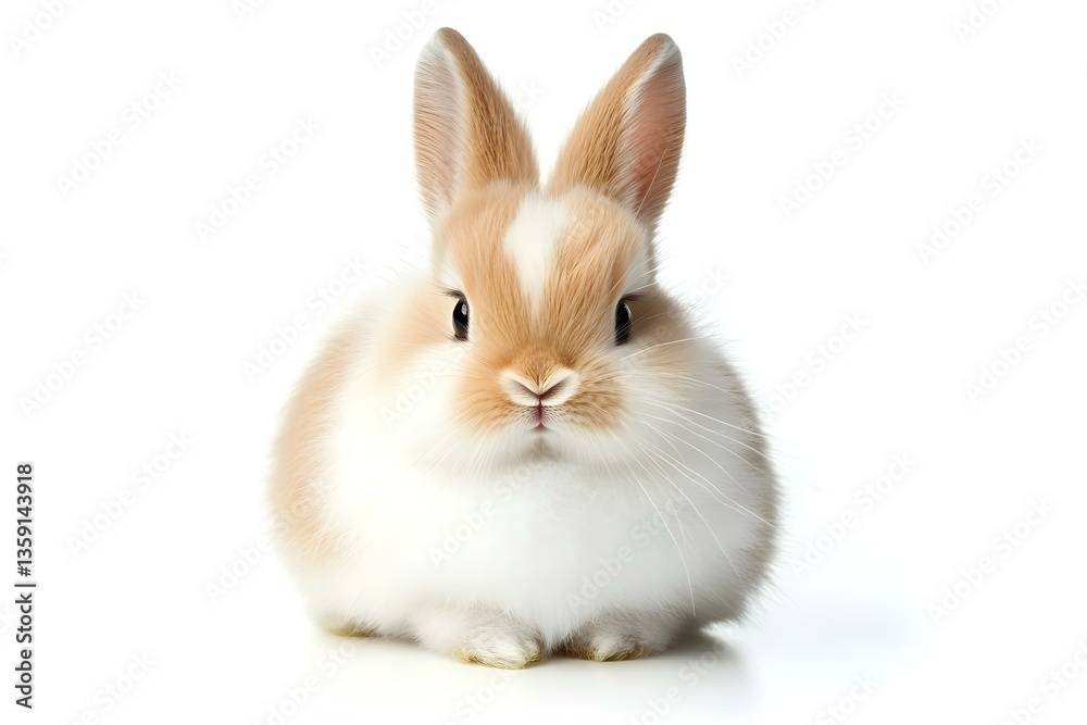 Adorable Fluffy Rabbit: Cute Bunny Isolated Gracefully on a Clean White Background Adorable Fluffy Rabbit: Cute Bunny Isolated Gracefully on a Clean White Background