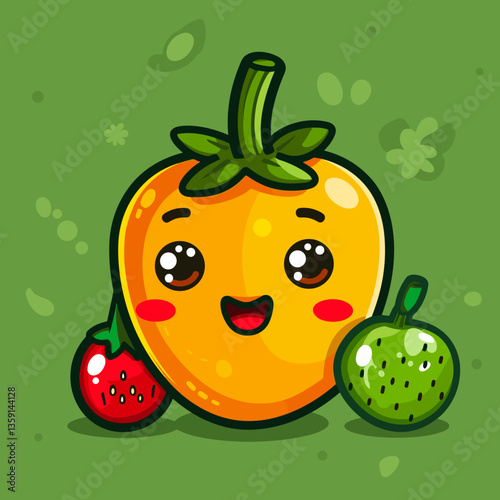 funny cartoon vegetables vector illustration in a flat style