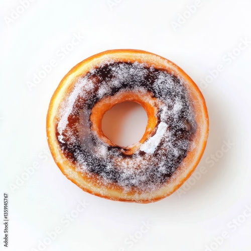 Delicious warm cinnamon sugar donut with a beautifully cracked top, perfect for a sweet treat.