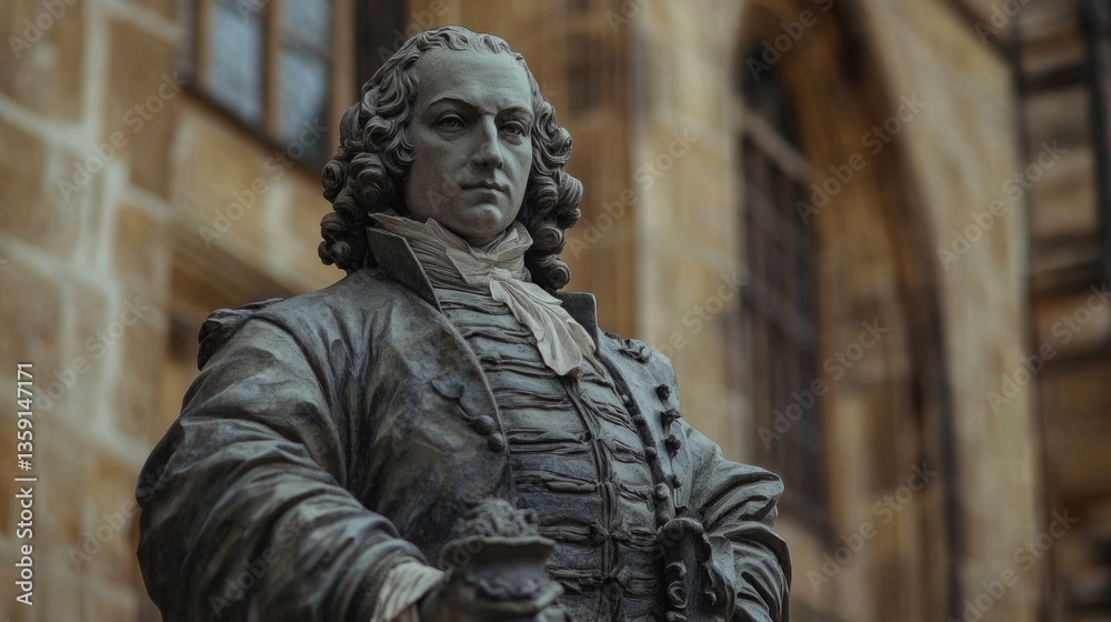 Bach Statue - Johann Sebastian Bach Memorial at St. Thomas Church, Musician Composer of Baroque Era in Leipzig Bach Statue - Johann Sebastian Bach Memorial at St. Thomas Church, Musician Composer of Baroque Era in Leipzig
