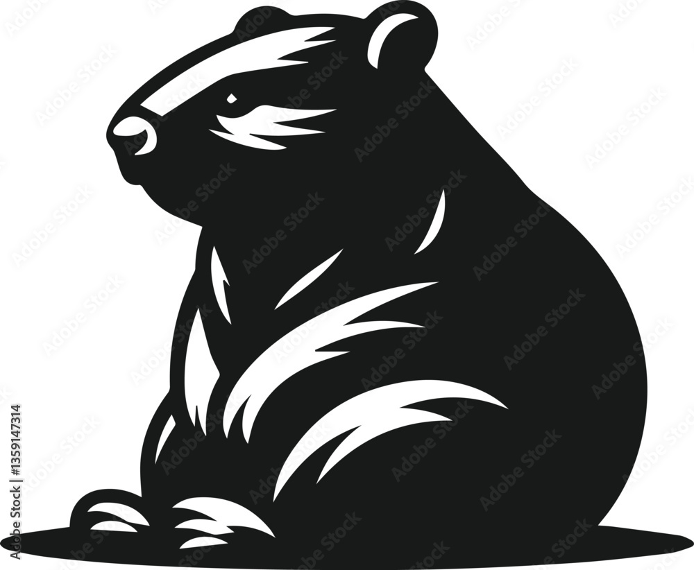 Obraz premium Wombat silhouette vector