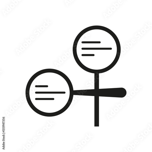 Circular chart symbol. Data visualization element. Minimal infographic icon. Vector analytical design.