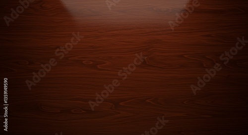 A glossy wooden surface with visible wood grain and warm hues