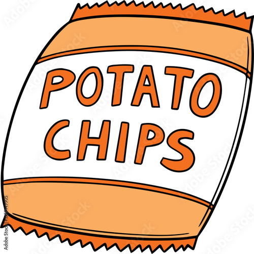 Illustration of potato chips bag