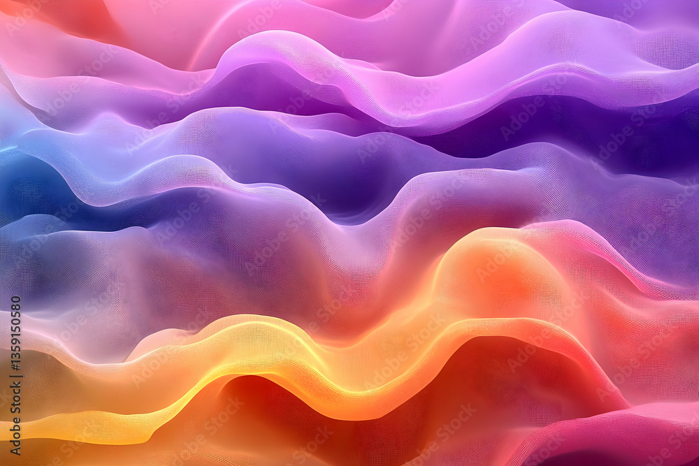 Obraz premium Abstract waves of vibrant colors in a flowing pattern, creating a dreamy atmosphere
