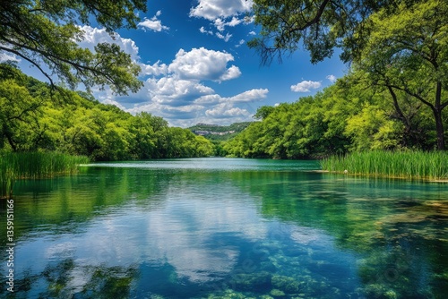 Barton Springs: Tranquil Water Oasis Amidst Scenic Texas Landscape