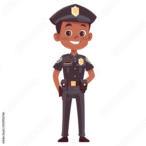 Police cartoon illustration officer police vector