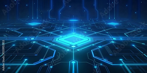abstract technology blue circuit board background.