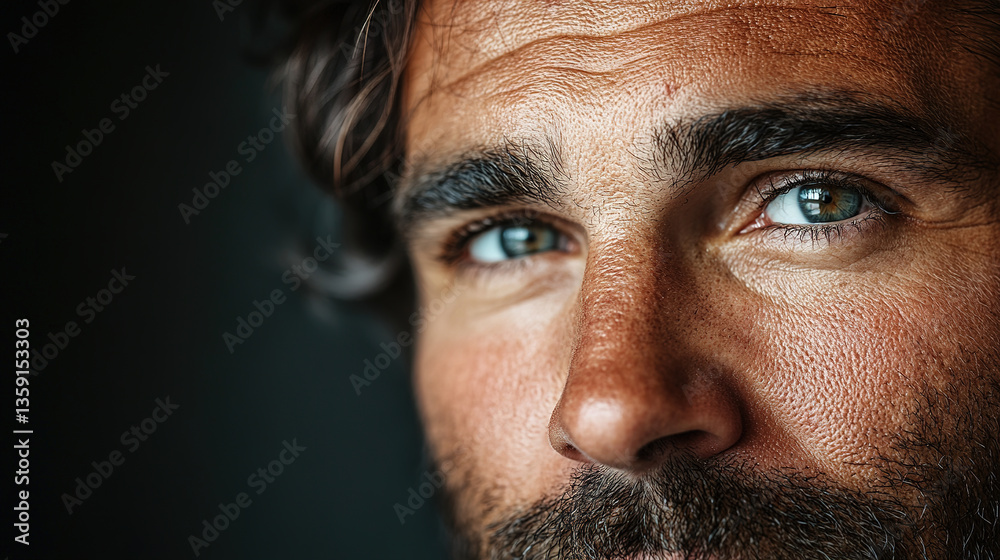 Fototapeta premium Portrait of a Handsome Man with Flawless Skin and a Confident Smile