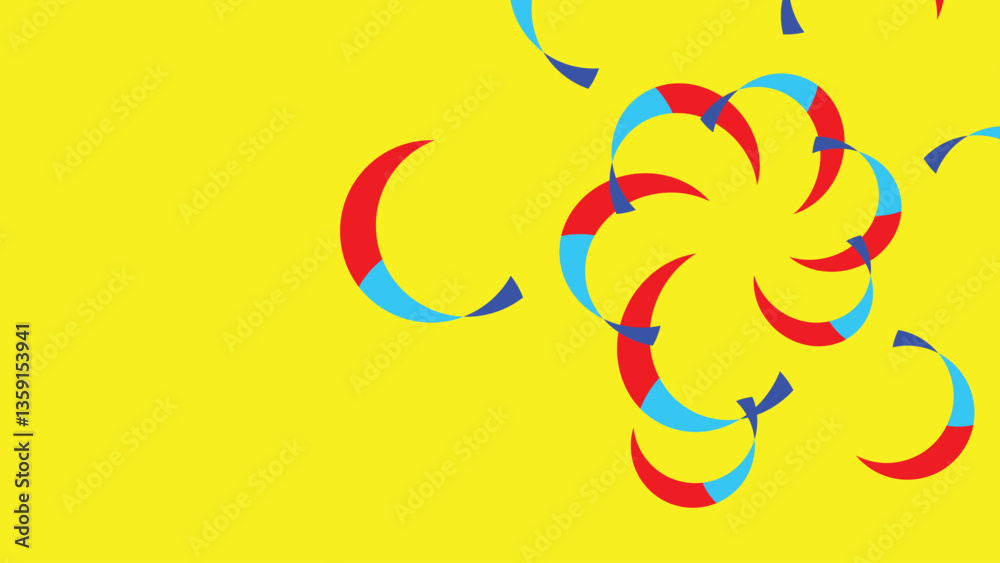 Obraz premium Abstract colorful background, blue, red and yellow with geometric round shape pattern. Vector illustration.