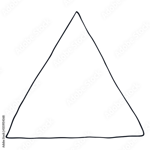 Triangle outline sketch line illustration minimalist hand-drawn vector
