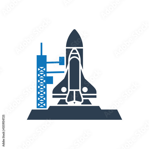 Rocket ready for launch icon