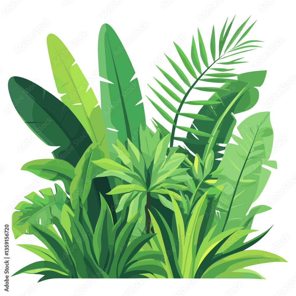 Obraz premium Jungle vegetation jungle nature leaves vector