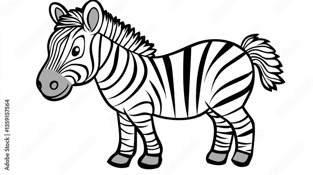 Fototapeta premium Cute zebra cartoon animal illustration