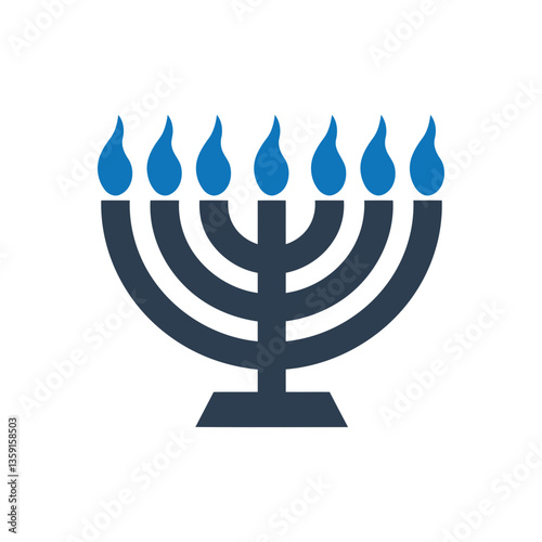 Menorah with Flames Icon