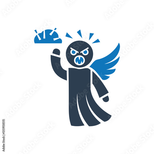 Angry Angel with Siren Icon
