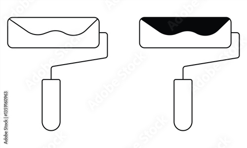 Paint roller icon collection, vector illustration