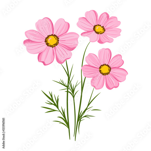 A pink flowers clip art illustration design asteraceae vector