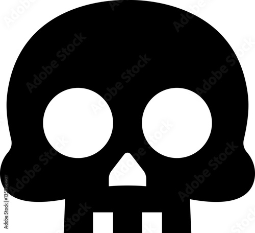 Skull vector icon, abstract spooky design, pirate icons logo Halloween ghost graphic symbol, Symbols of poison and danger. Pirate flag attribute pictogram, isolated on transparent background.