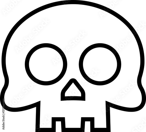 Skull vector icon, abstract spooky design, pirate icons logo Halloween ghost graphic symbol, Symbols of poison and danger. Pirate flag attribute pictogram, isolated on transparent background.