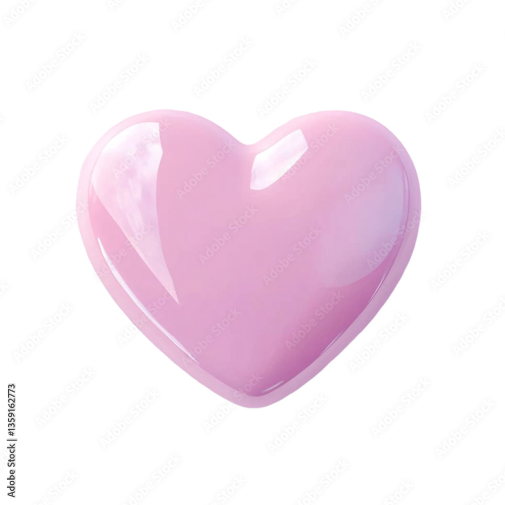 Obraz premium Pink glossy heart shape love romance Valentine's Day,