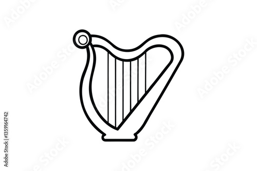 Harp icon vector on white background
