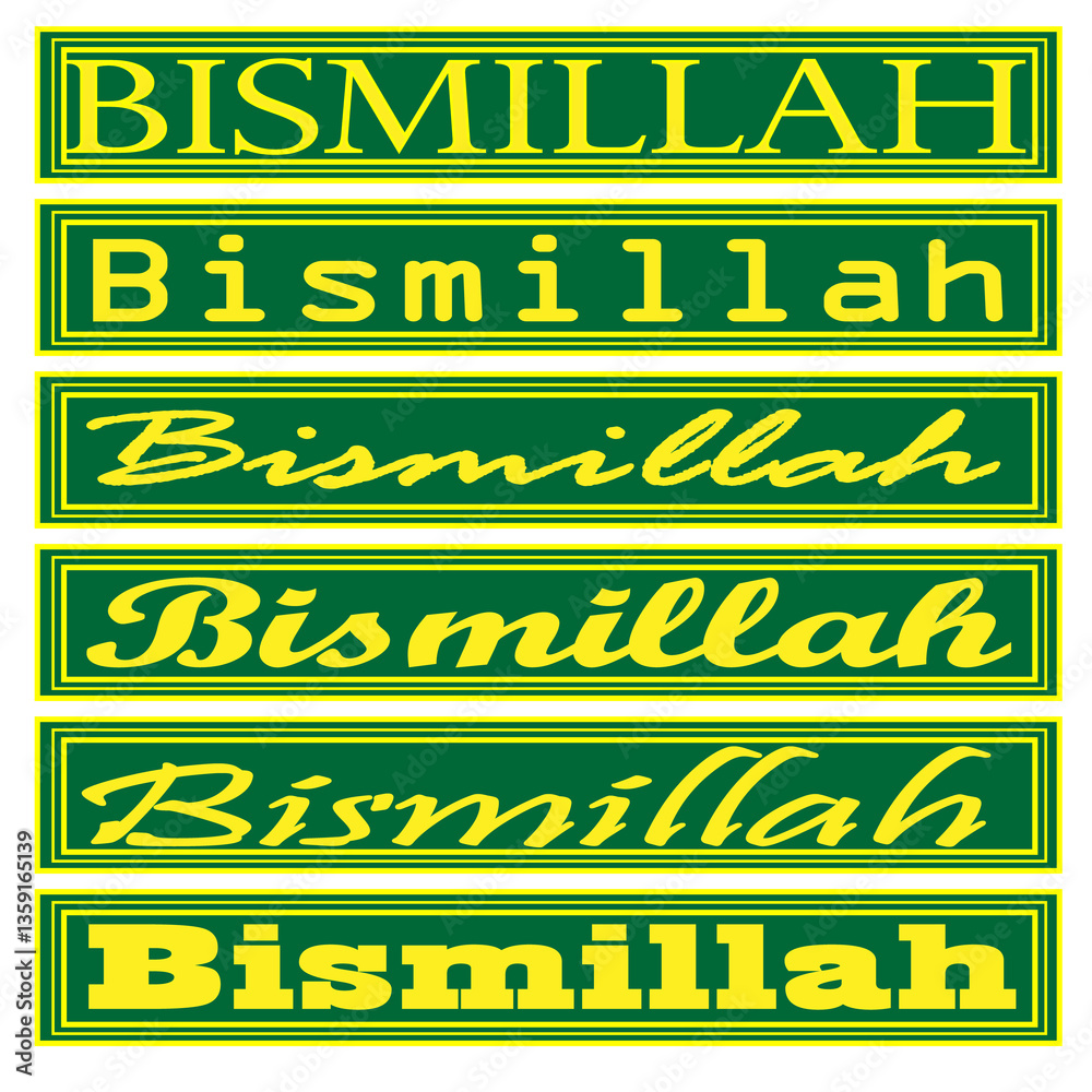 Fototapeta premium BISMILLAH STICKER GREEN LEMON COLOR