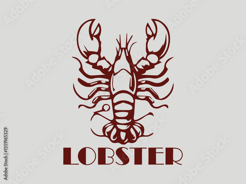 Stylized lobster illustration with bold claws Seafood and restaurant concept, illustarion lobster logo vector photo