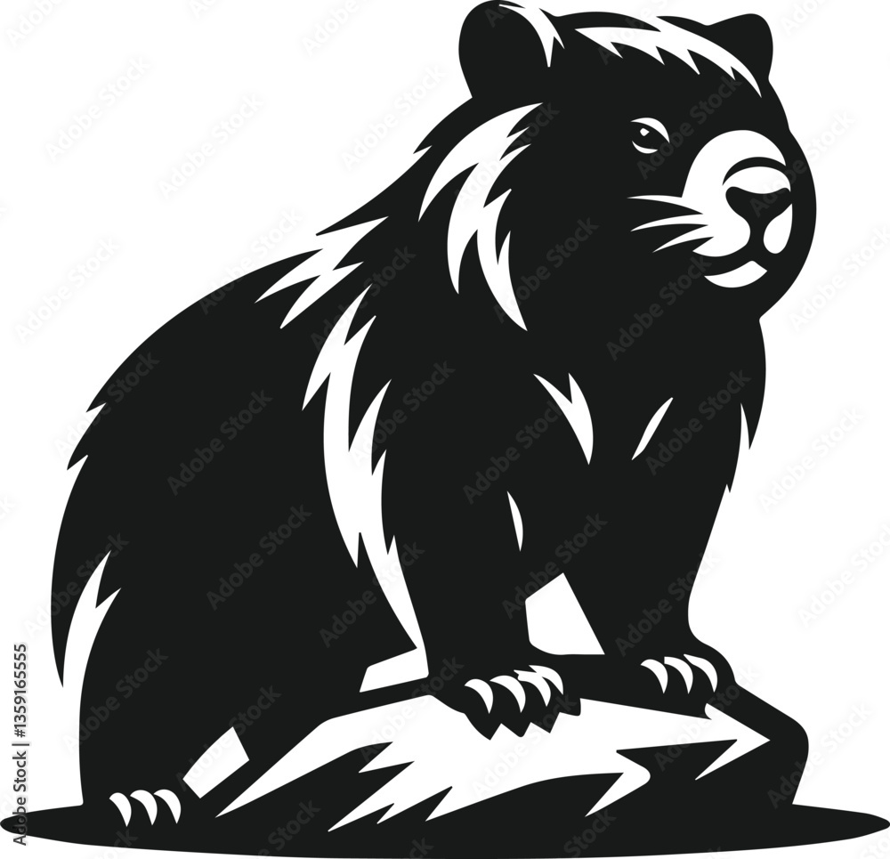 Obraz premium Wombat silhouette vector