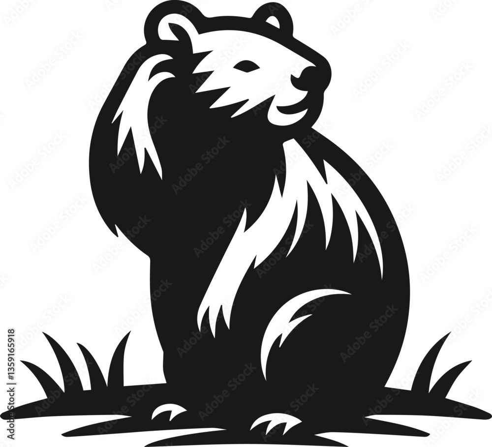 Fototapeta premium Wombat silhouette vector