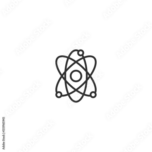 Atomic structure line icon in vector format for science and education design